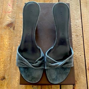 Ralph Lauren Charcoal Suede Heel